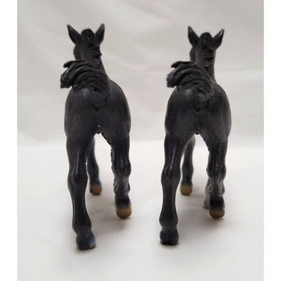 Vintage Schleich Lot of 2 Black 4" Long Lipizzaner Foal Colt Horse Figurines - Picture 4 of 9